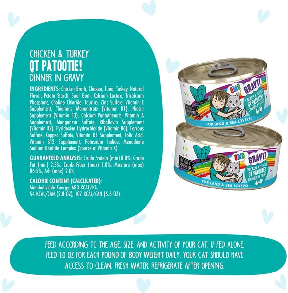 Weruva BFF OMG Chicken Turkey QT Patootie Canned Cat Food