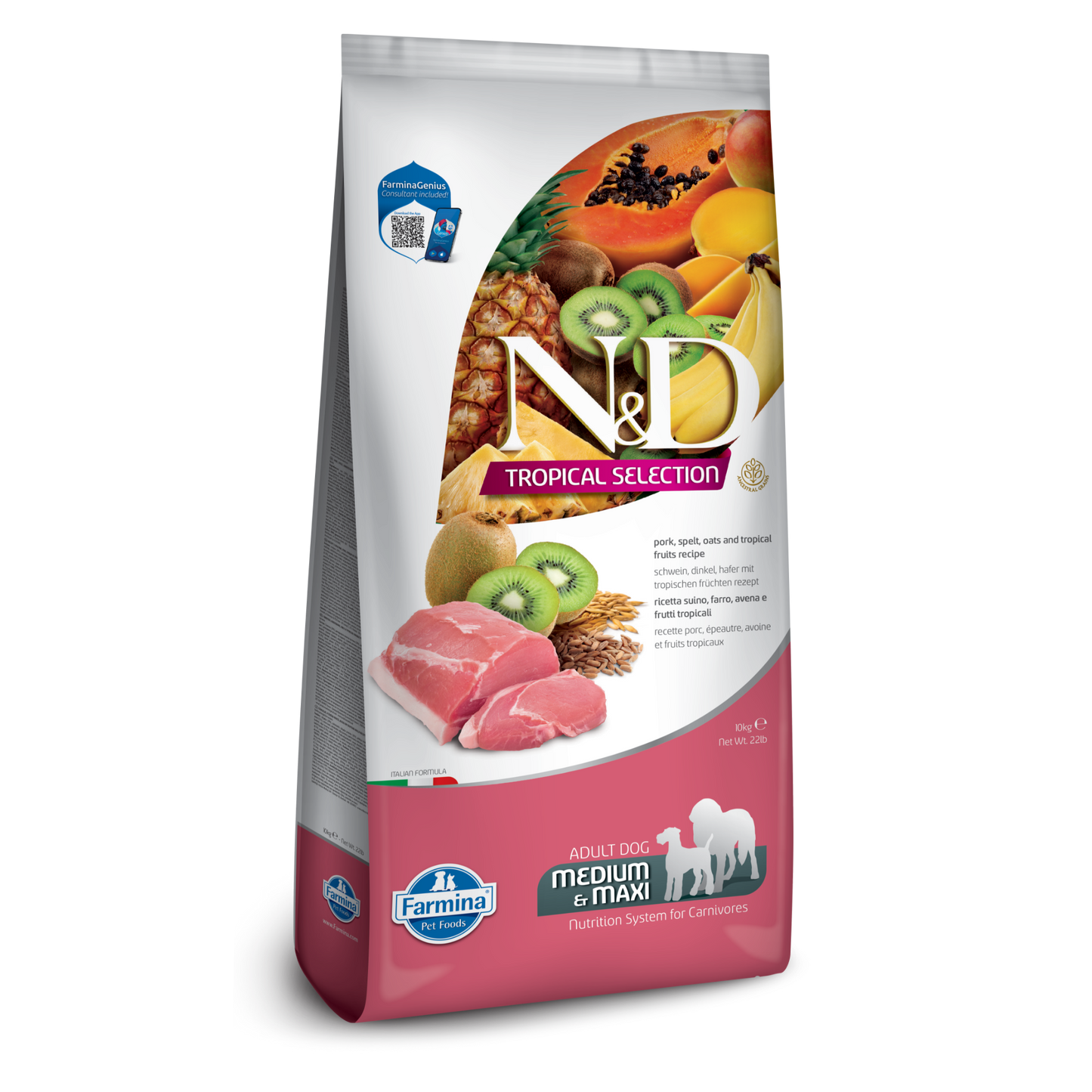 Farmina N&D Tropical Selection Pork, Spelt, Oats & Tropical Fruits Medium & Maxi Adult Dry Dog Food