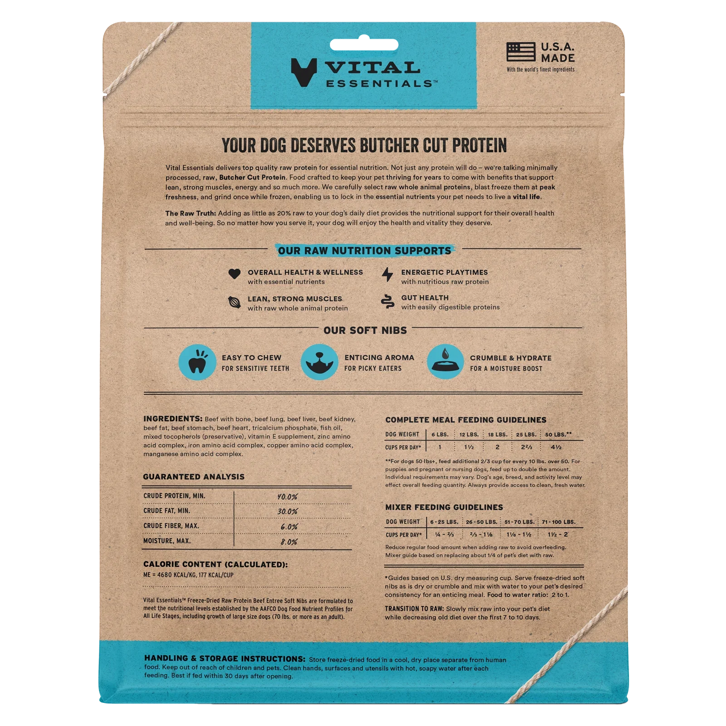 Vital Essentials Beef Entree Soft Nibs Freeze-Dried Raw Dog Food