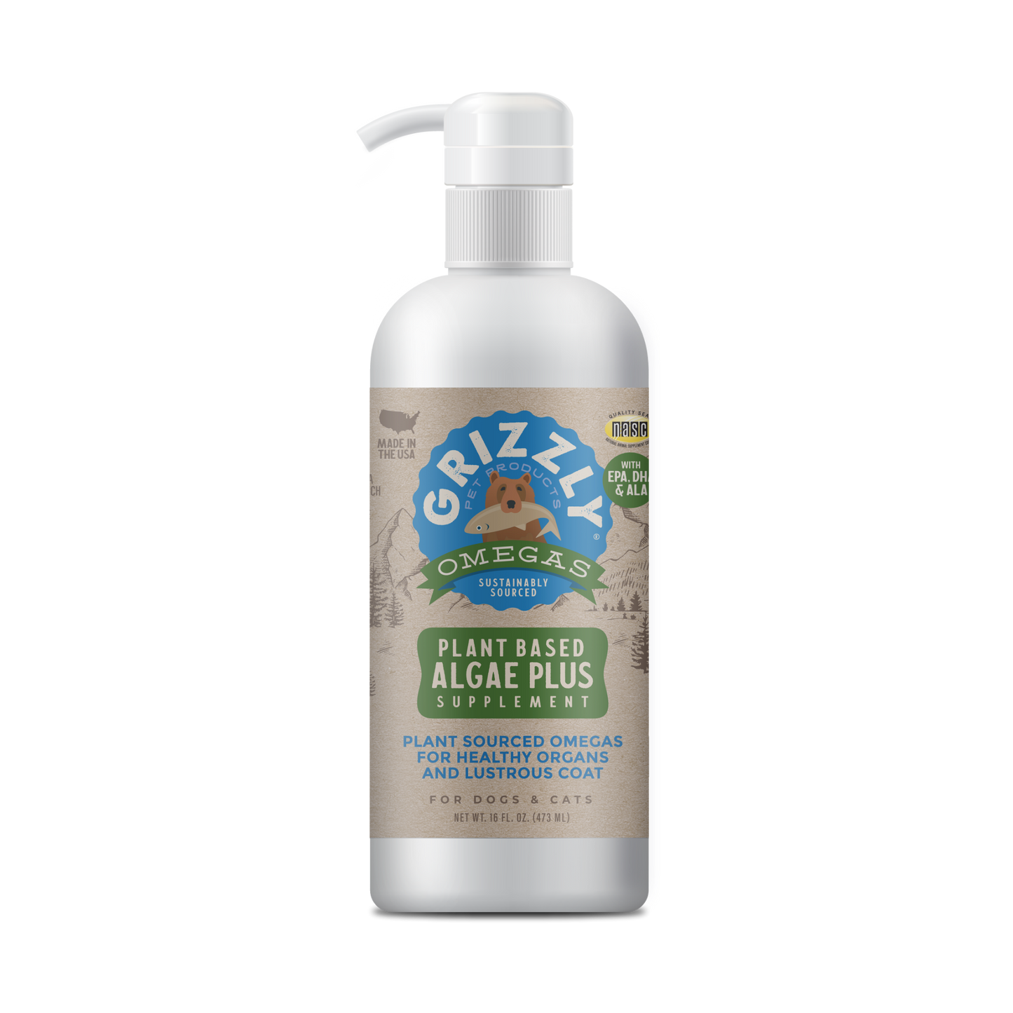 Grizzly Algae Plus Oil for Dogs and Cats