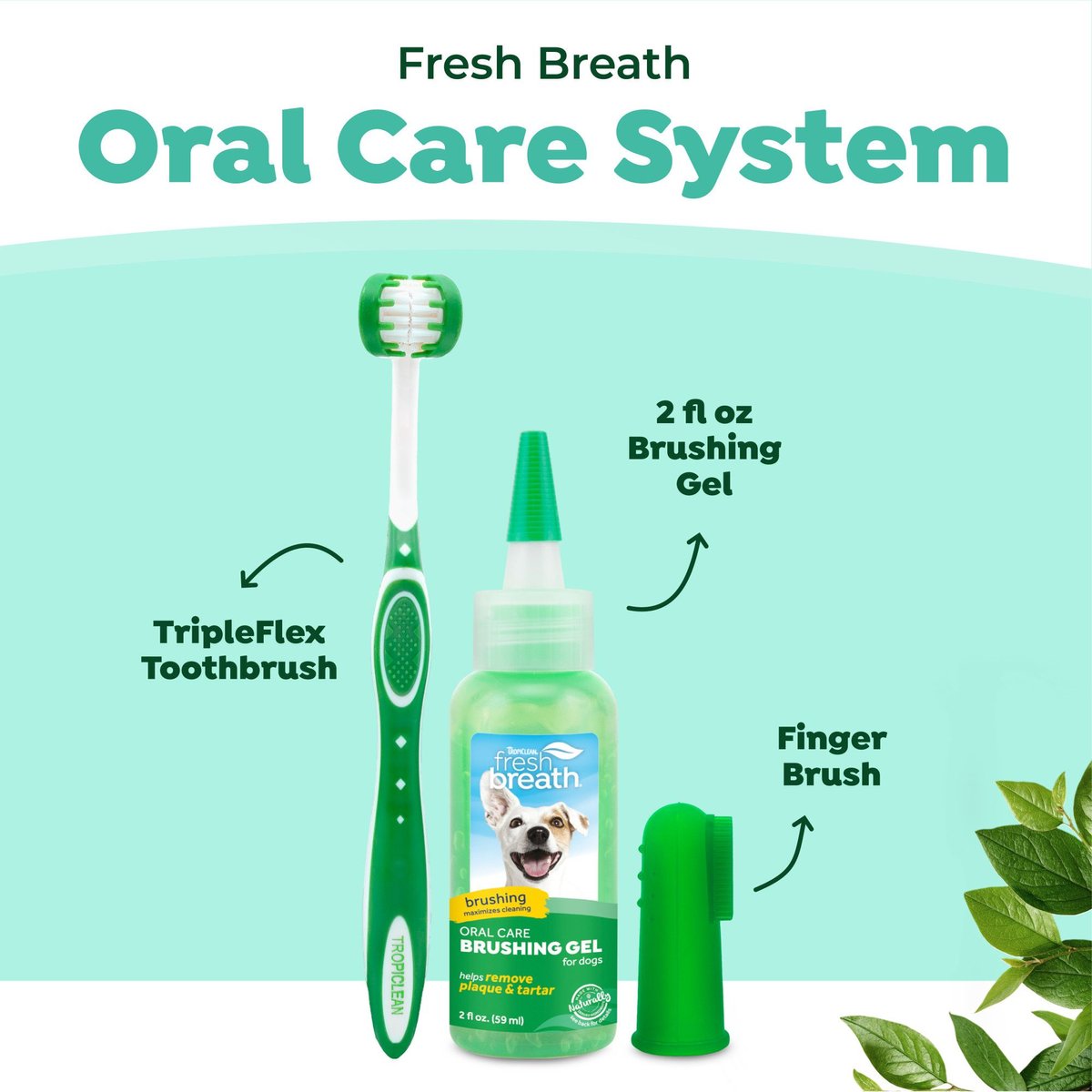 TropiClean Fresh Breath Oral Care Plaque & Tartar Defense Puppy Dental Kit