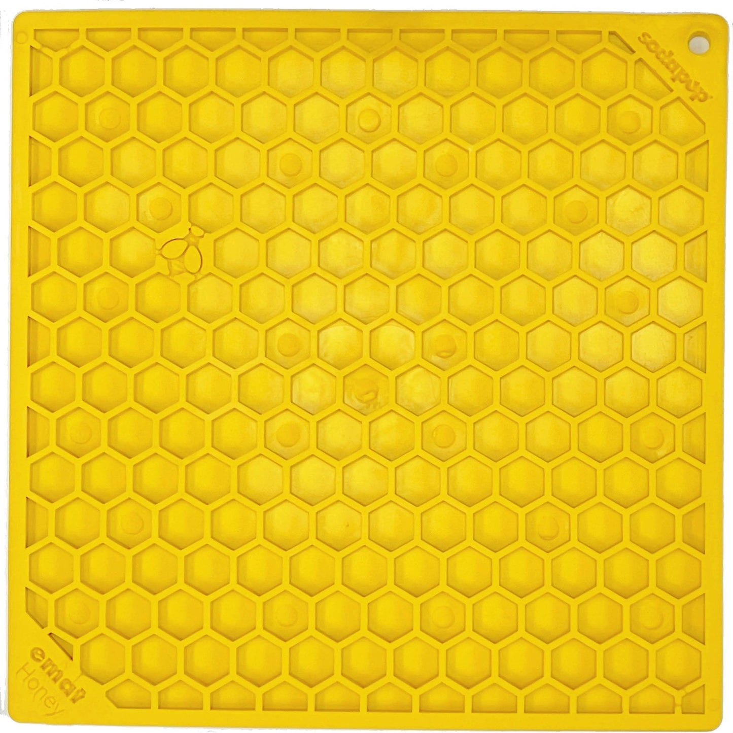 SodaPup Yellow Honeycomb Design eMat Enrichment Lick Mat for Dogs & Cats