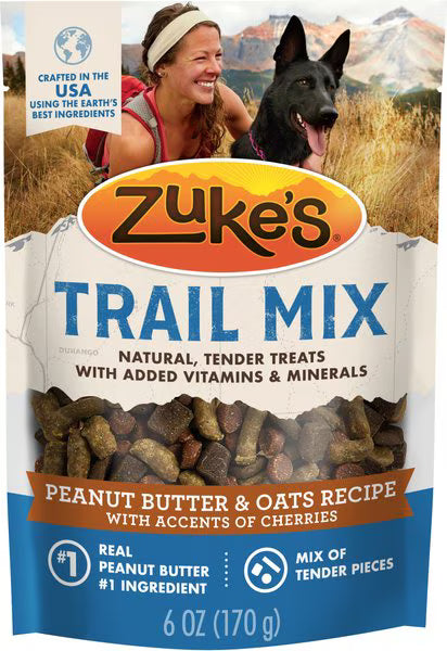 Zuke's Trail Mix Natural Peanut Butter & Oats Recipe Soft & Chewy Dog Treats