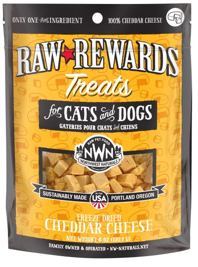 Northwest Naturals Raw Rewards Freeze-Dried Raw Cheddar Cheese Treats for Cats & Dogs
