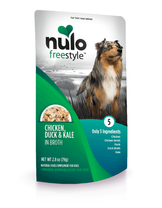 Nulo Freestyle Grain Free Chicken Duck & Kale in Broth Meaty Dog Food Topper Pouch