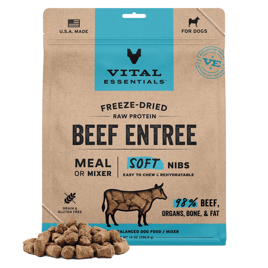Vital Essentials Beef Entree Soft Nibs Freeze-Dried Raw Dog Food