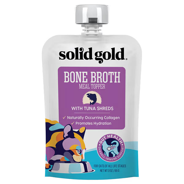 Solid Gold Bone Broth Tuna Shreds Grain-Free Wet Cat Food Topper