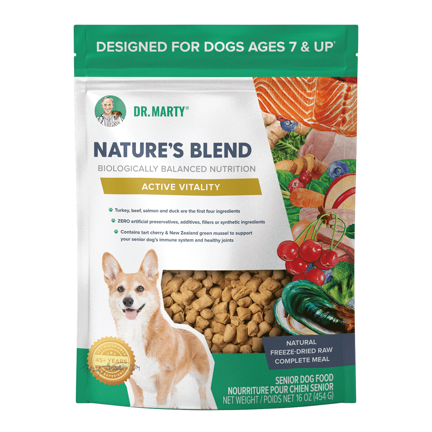 DR. MARTY Nature’s Blend Active Vitality Freeze Dried Raw Senior Dog Food