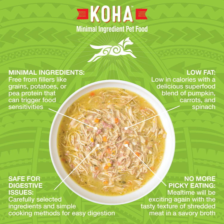 KOHA Pure Shreds Shredded Chicken Breast & Duck Entrée Canned Dog Food