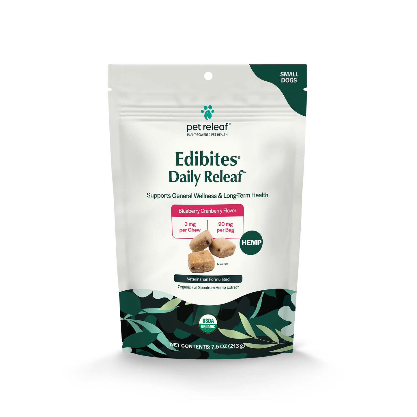 Pet Releaf Daily Releaf Edibites Blueberry & Cranberry Flavor for Small Dogs