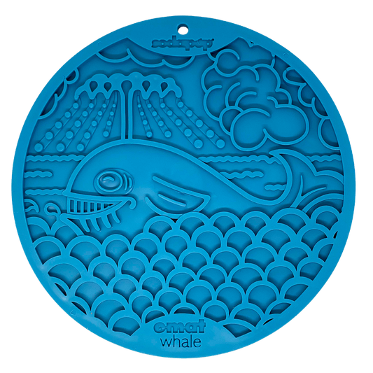 SodaPup Blue Whale Design eMat Enrichment Lick Mat With Suction Cups for Dogs
