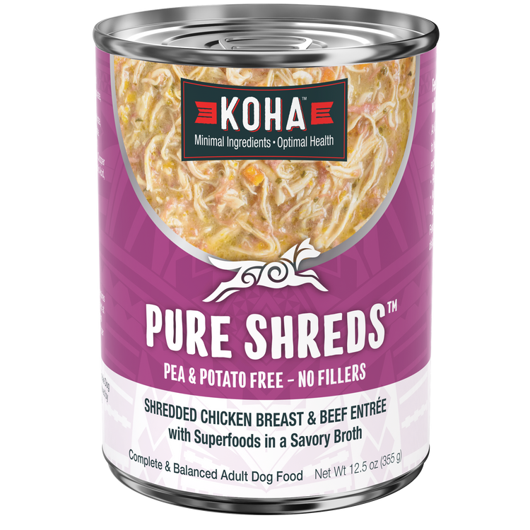 KOHA Pure Shreds Shredded Chicken Breast & Beef Entrée Canned Dog Food