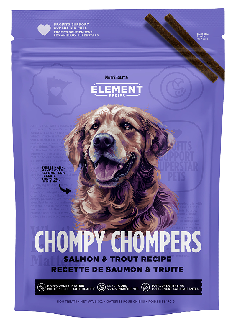 NutriSource Element Series Chompy Chompers Salmon & Trout Dog Treats