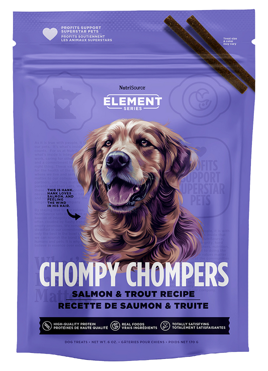 NutriSource Element Series Chompy Chompers Salmon & Trout Dog Treats