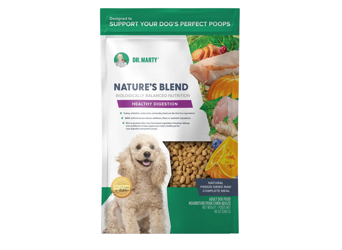 DR. MARTY Nature’s Blend Healthy Digestion Freeze Dried Raw Dog Food