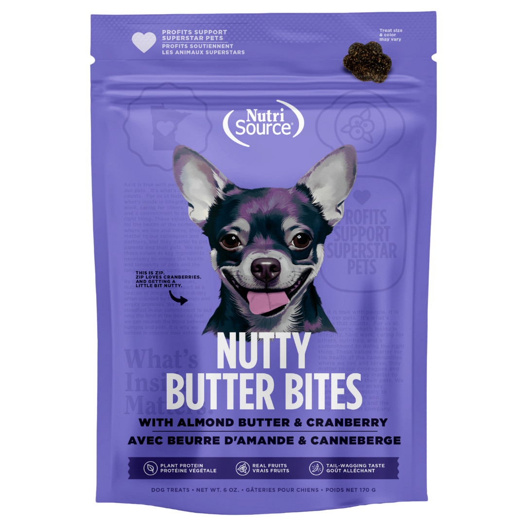 NutriSource Nutty Butter Bites Almond Butter & Cranberry Dog Treats