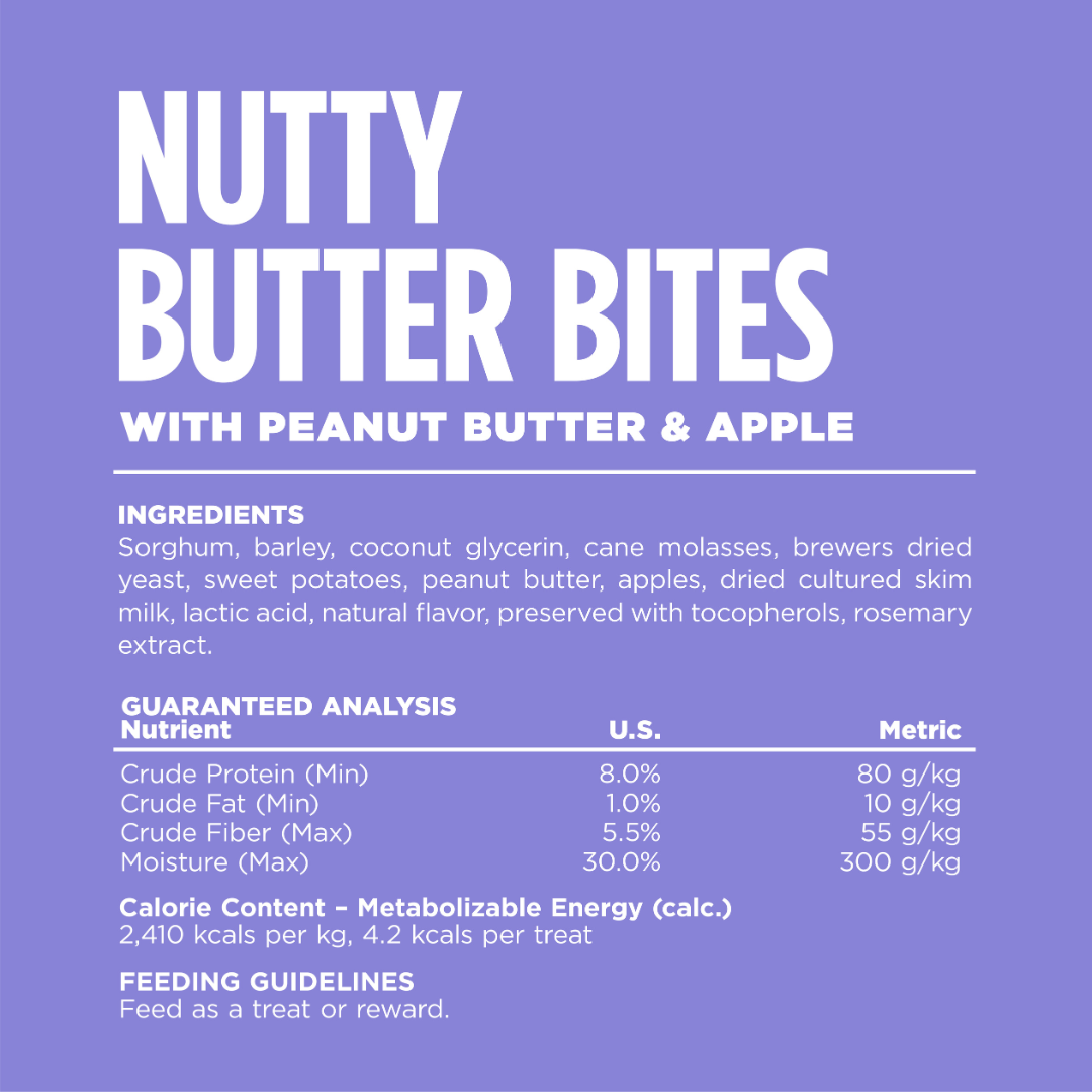 NutriSource Nutty Butter Bites Peanut Butter & Apple Dog Treats