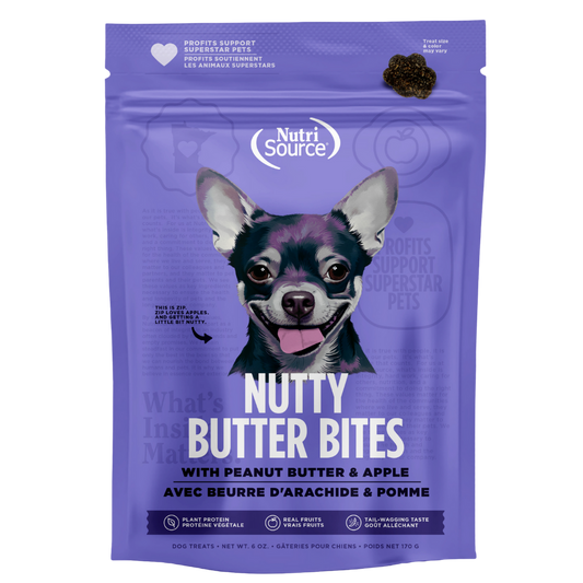 NutriSource Nutty Butter Bites Peanut Butter & Apple Dog Treats
