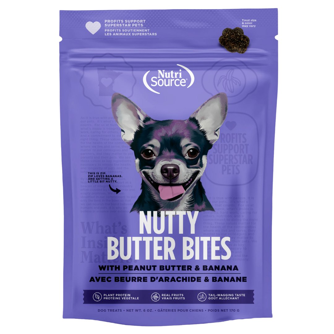 NutriSource Nutty Butter Bites Peanut Butter & Banana Dog Treats