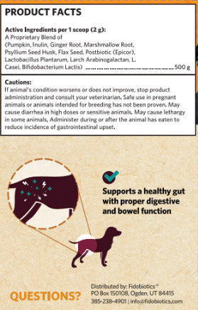 Fidobiotics Smooth Move Upset Stomach & Food Transition Probiotic Supplement for Dogs