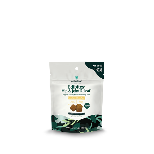 Pet Releaf Hip & Joint Releaf Travel Size Edibites Peanut Butter & Banana Flavor for Dogs