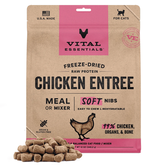 Vital Essentials Chicken Entree Soft Nibs Freeze-Dried Raw Cat Food