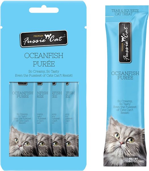 Fussie Cat Ocean Fish Puree Lickable Cat Treats