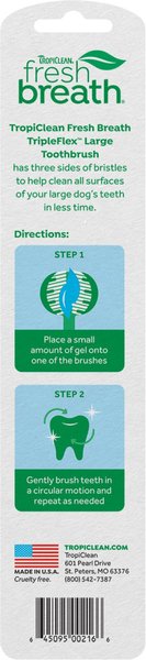 TropiClean Fresh Breath Tripleflex Plaque & Tartar Remover Large Dog Toothbrush