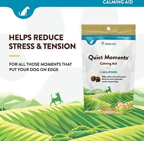 NaturVet Quiet Moments Plus Melatonin Soft Chews for Dogs