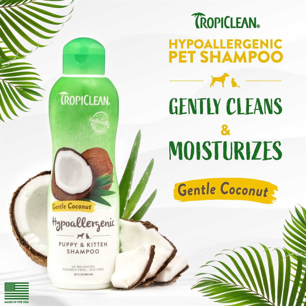 TropiClean Hypo-Allergenic Gentle Coconut Puppy & Kitten Shampoo