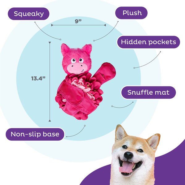 Outward Hound Snuffle Palz Interactive Plush Pig Puzzle & Snuffle Mat Dog Toy