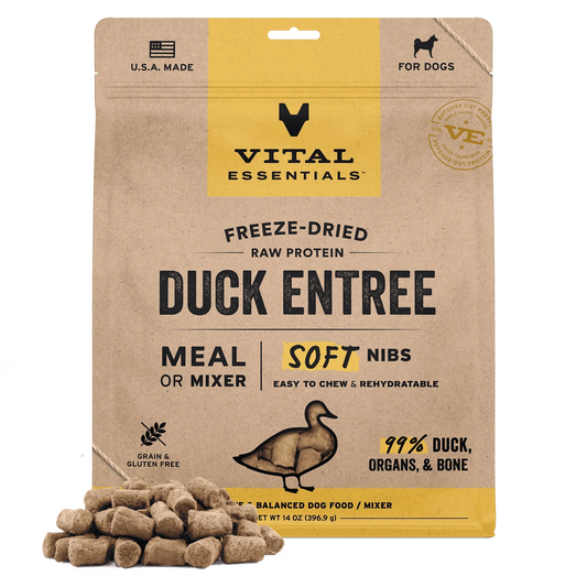 Vital Essentials Duck Entree Soft Nibs Freeze-Dried Raw Dog Food