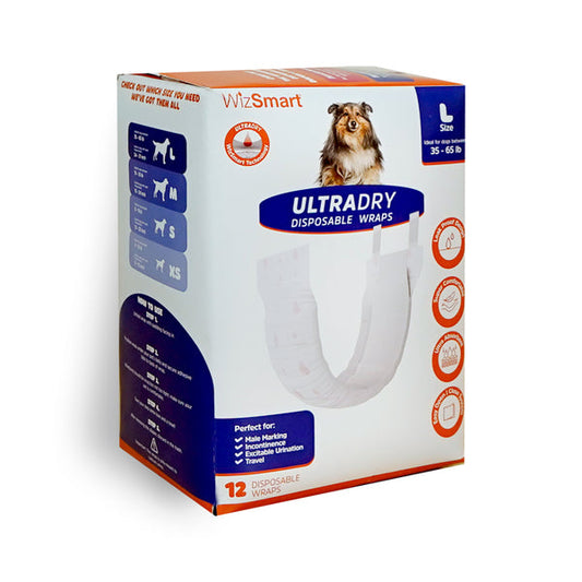 Wizsmart UltraDry Disposable Male Dog Wraps