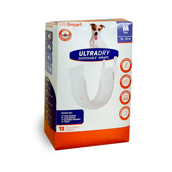 Wizsmart UltraDry Disposable Male Dog Wraps