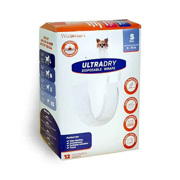 Wizsmart UltraDry Disposable Male Dog Wraps